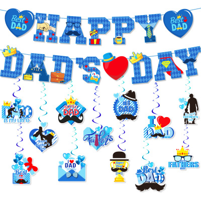 Father'sday Party Decoration Flag Spiral Chandel Father'sday