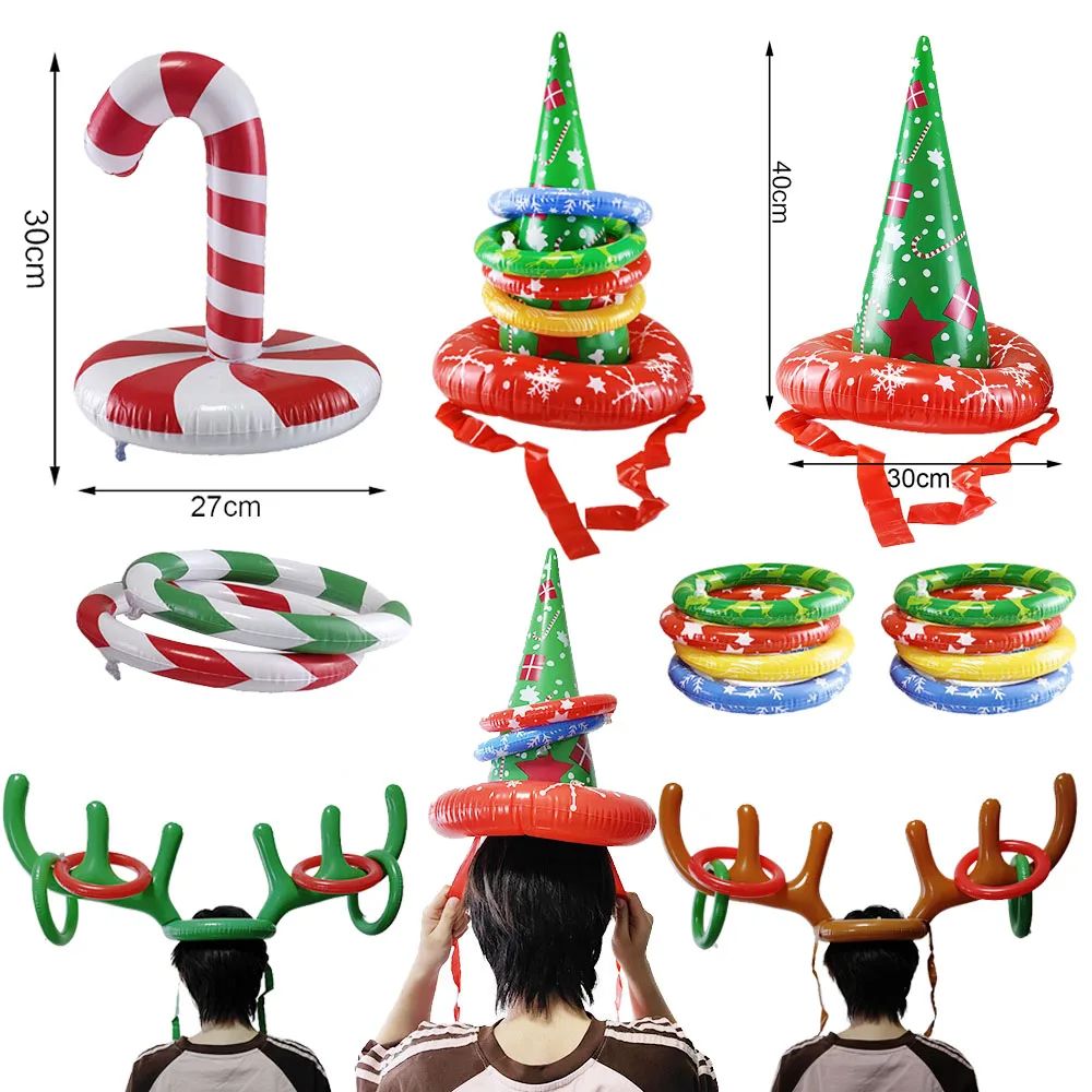 Christmas Inflatable Reindeer Antler Ring Toss Game Antler H