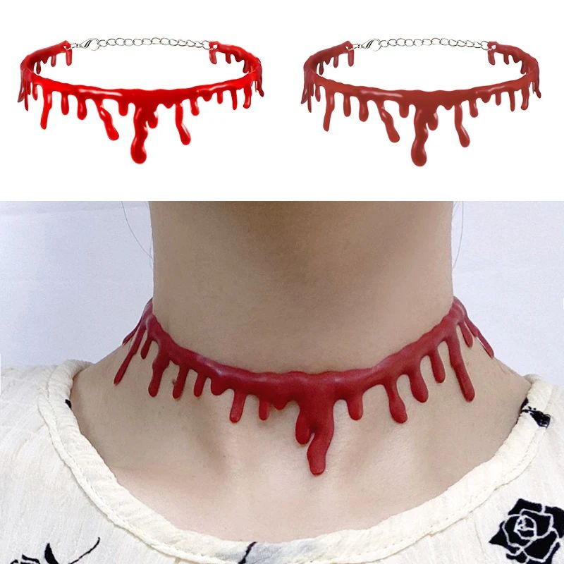 Halloween Decoration Horror Blooddrop Necklace Fake Blood Va