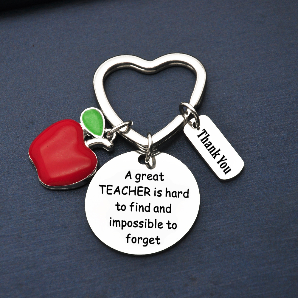 Gift Teacher's Day Gift A Great Teacher Is Hard Apple Keycha
