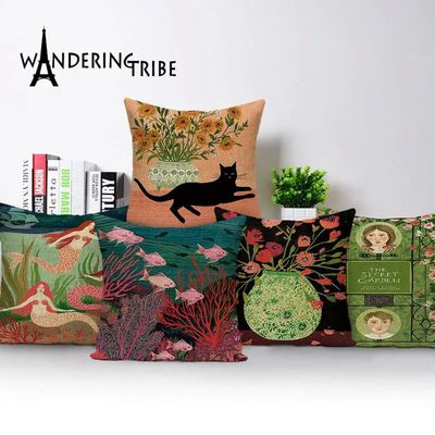 Portrait Cartoon Pillow Case Beauty Girl Decoration Cushion