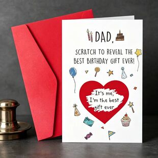 Dad Scratch Off Birthday Card Best Gift Ever Reveal Greeting