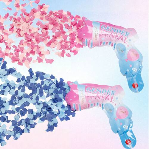 10pcs Gender Reveal Confetti Balloon Salute Gun, He or She B