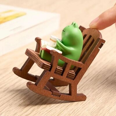 Frog Rocker Chair Cute Healing Small Decoration Office Deskt