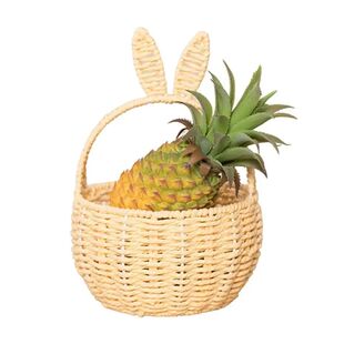 Picnic Flower With Woven Ear Basket Rabbit Cre Easter