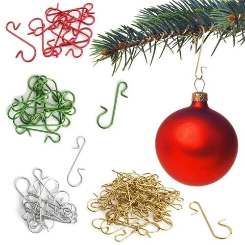 50Pcs Christmas Ornament Hooks Xmas Tree Decor Hanger Hook S