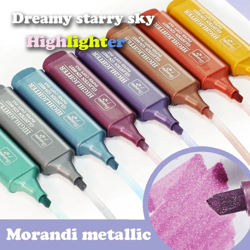 1Pc Shiny Highlighter Pen Fine Flash Color Markers Pen Paint