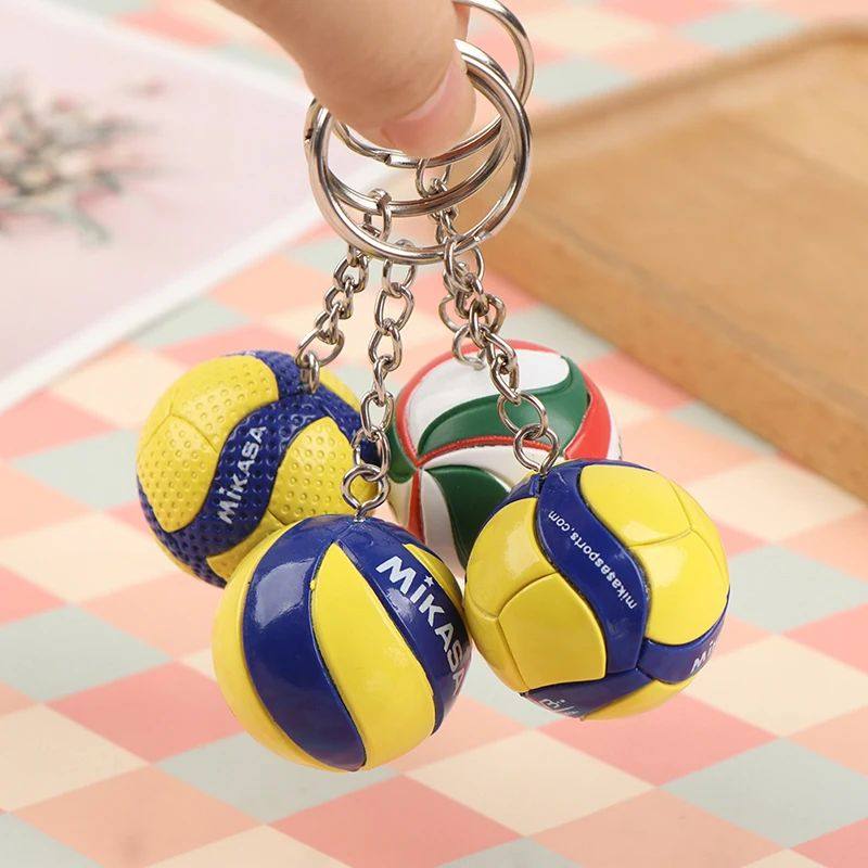 1xFashion PVC Volleyball Keychain Ornaments Business Volleyb - 实物图