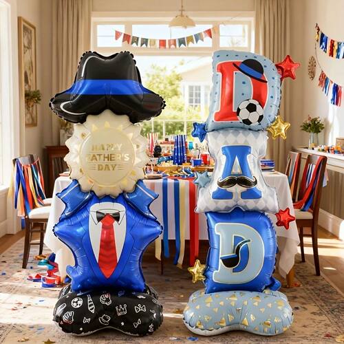 2pcs Standing Father's Day Balloon Decor Set, Perfect for Fa