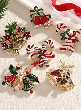 2025 New Christmas JewelrySweet Alloy Enamel Rhinestone Chri