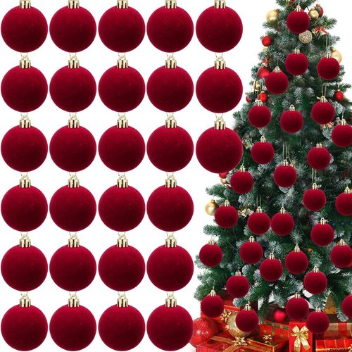 Flocking Christmas Ball 6cm Christmas Tree Loose Ball Christ