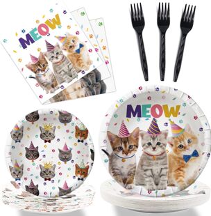 Kitten Plates Napk Paper Luncheon Set Supplies Party Cups