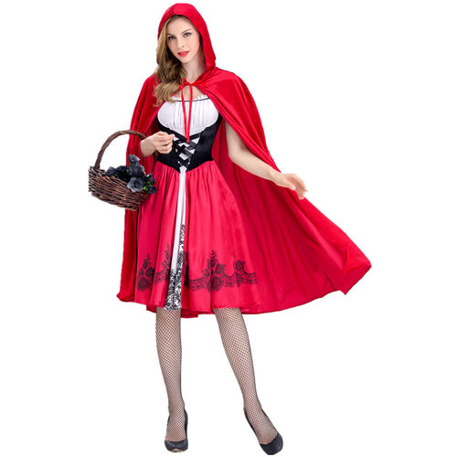 S-3xl Plus Size Halloween Cape Little Red Riding Hood Costum