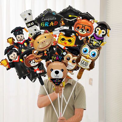 10pcs random graduation mini aluminum film balloons for deco