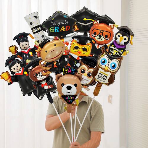 10pcs random graduation mini aluminum film balloons for deco