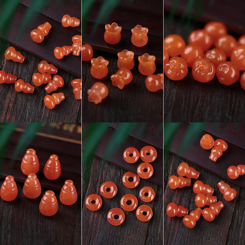 南红配饰佛头葫芦三通手串配件