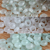 冰种翡翠巴山圆圈圆环小面包圈小环玉环diy编制手链手串配饰配件