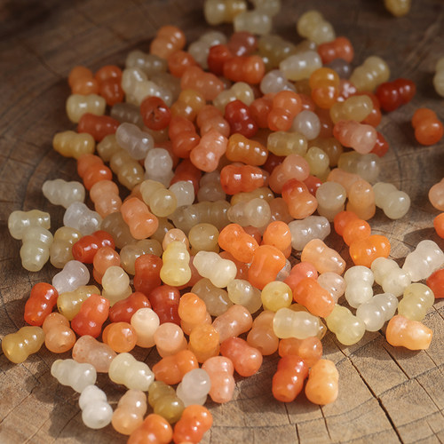 天然金丝玉多宝小葫芦配件