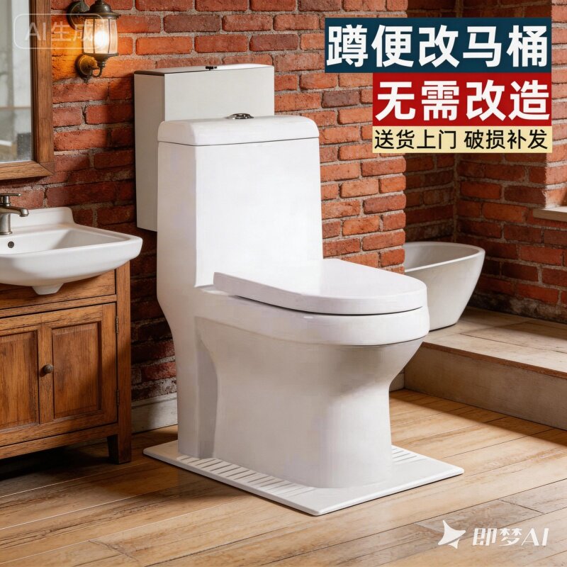 蹲便器改换马桶坐便器直冲老小区出租屋免拆蹲厕旱厕换坐便器坐厕