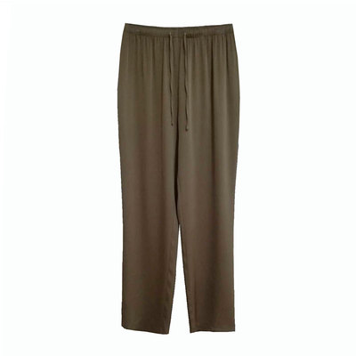 专柜正品桑蚕丝女裤子大码中老年重磅真丝九分裤妈妈直筒裤夏长裤