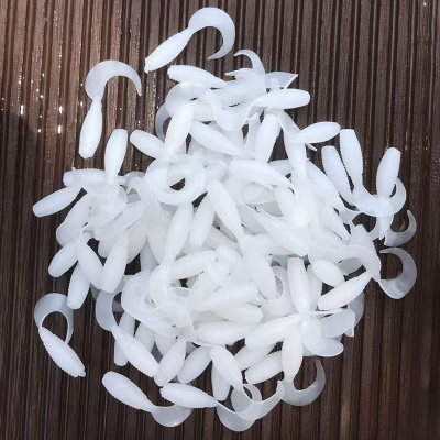 路亚根钓微物迷你软饵卷尾黑坑软虫2.5cm铅头钩小t尾翘嘴鲈鱼假饵