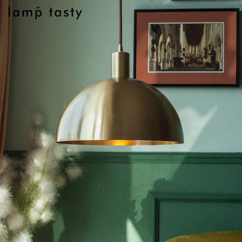 美式简约全铜吊灯餐厅厨房书房吧台咖啡厅服装店loft半圆黄铜吊灯