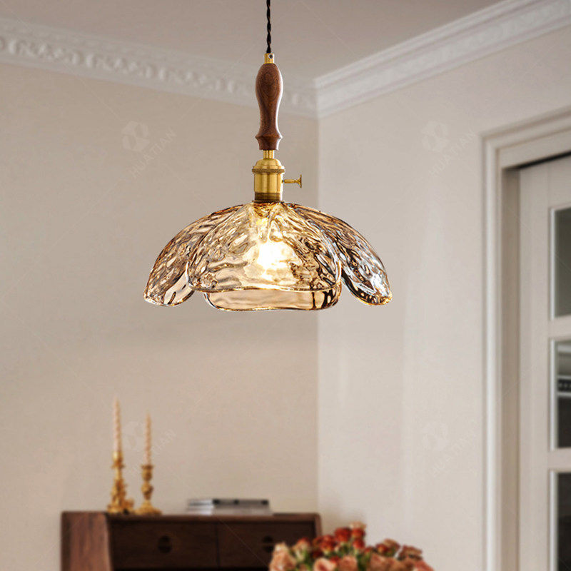 中古vintage南洋风美式怀旧法式复古玻璃吊灯家用高级感餐厅吊灯