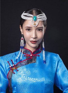 手工串珠舞蹈蒙族发饰新品