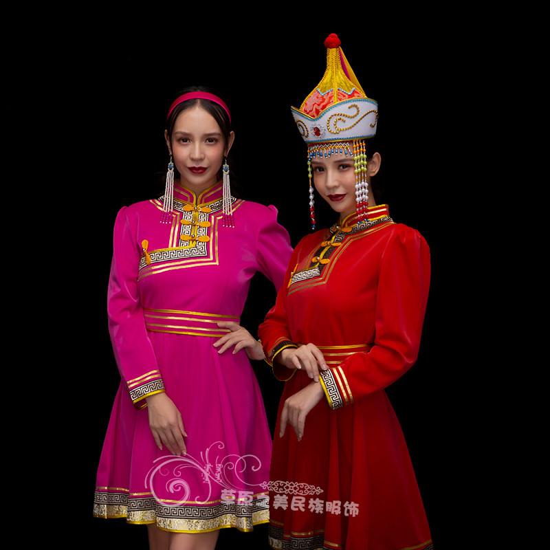 女士餐厅服务员工作服蒙古袍包邮