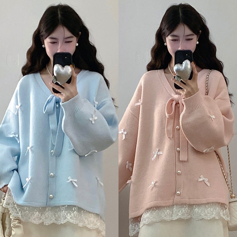 大码秋冬甜美可爱蝴蝶结