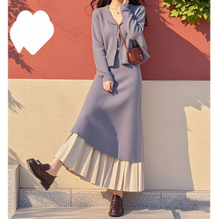 穿搭小香风高级感灰色通勤半裙两件套装女装2025年新款超好看秋款
