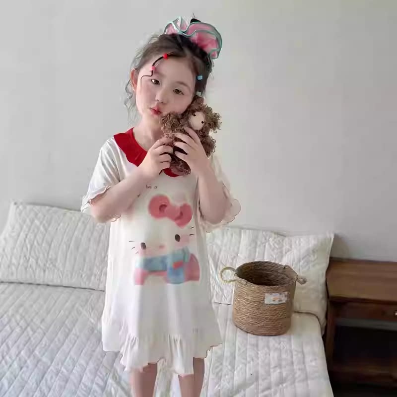 【蛋卷妈】公主花边裙 | 甜美风莱赛尔短袖睡裙26995