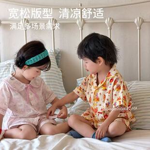 100棉透气不闷汗丨短袖短裤对开翻领家居服随机发26328【鹿儿岛】