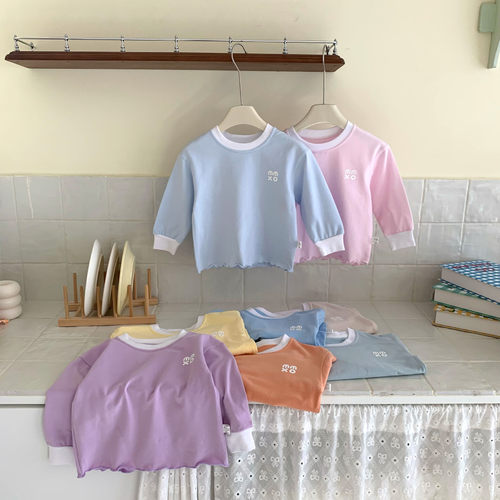 【不白来】纯棉净色儿童打底衫6150-AKC