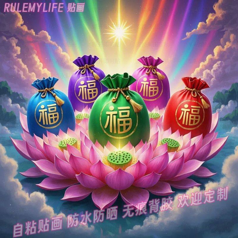 顺心如意心想事成贴纸喜庆吉祥墙贴自粘贴年画家用春节福禄贴画,家居饰品,软装墙贴,淘宝优惠券,粉丝福利购,淘宝优惠卷