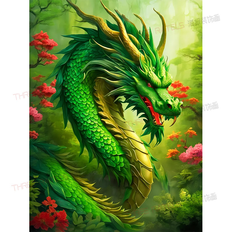 神兽青龙贴画祥瑞家居墙贴自贴纸墙上门窗吉祥平安招财龙画装饰画