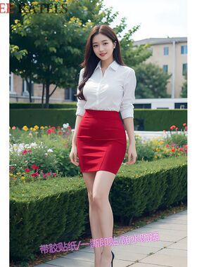 可爱短裙ol美女风景贴墙画床边墙上柜门贴画房间个性自贴纸装饰画