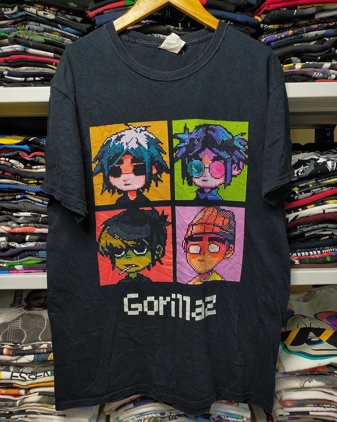 VINTAGE OLDBMX 纯棉重磅 日系nigo像素风GORILLAZ短袖t恤潮牌tee 服饰配件/皮带/帽子/围巾 手帕 原图主图