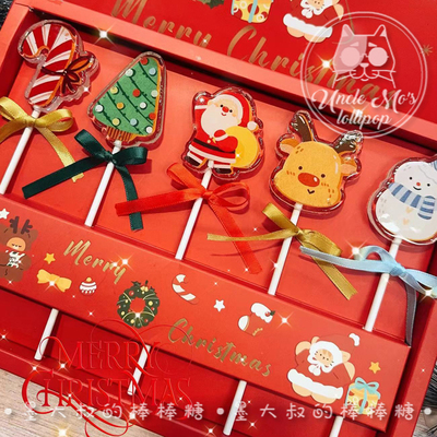 圣诞节异形定制独家圣诞老人糖果定制墨大叔大棒棒糖进口原料零食