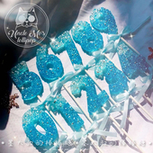 蓝色钻石数字棒棒糖仿生日蜡烛糖果墨大叔手工棒棒糖波糖儿童食品