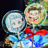 卡通款 哪吒敖丙闹海棒棒糖水晶糖创意网红手工儿童糖果零食礼物