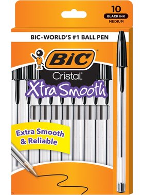 满20支包邮 BIC比克Cristal Bold水晶笔黑蓝红色圆珠笔1.0 1.6mm