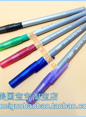 满20支包邮 BIC比克Round Stic Grip黑蓝红紫色圆珠笔penbeat单支