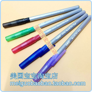 Stic BIC比克Round Grip黑蓝红紫色圆珠笔penbeat单支 包邮 满20支