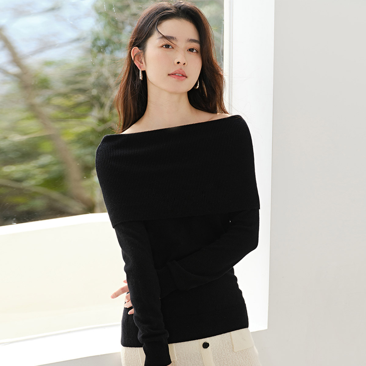 【100%山羊绒】秋冬圆领小香风通勤开衫外套女式羊绒衫