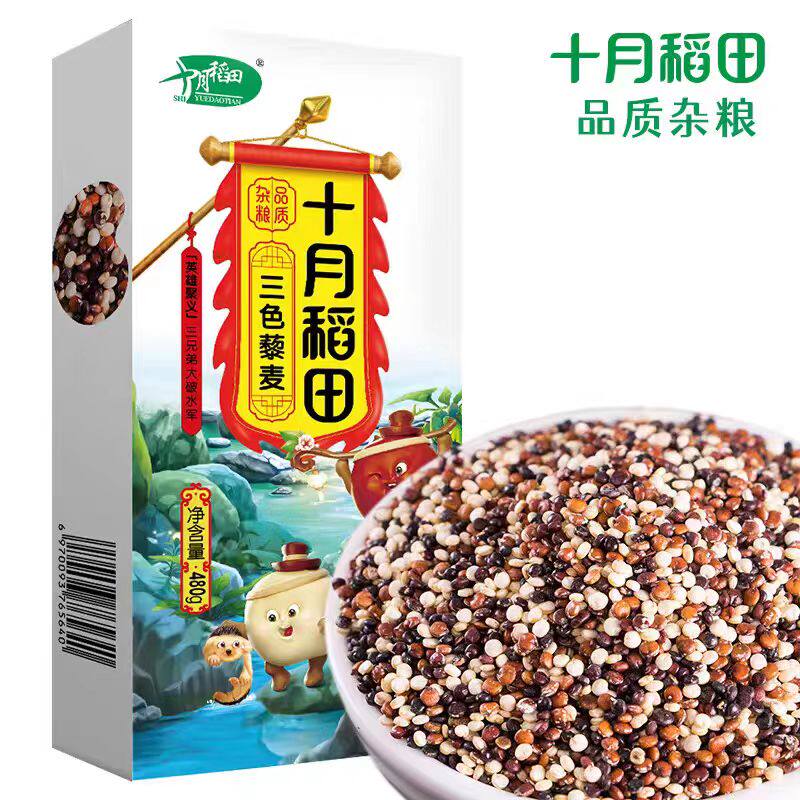 十月稻田三色藜麦480g白黑红藜麦粗粮五谷杂粮糙米饭轻食搭配混合