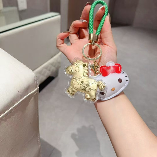 新款小马有钱马年钥匙扣手机链挂件暴富发财KT猫送女友闺蜜同事