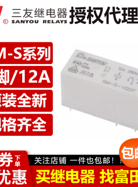三友继电器SM-S-105/112/124D-F DM1 DT6/8脚16AHF115F 1HS3 1ZS3