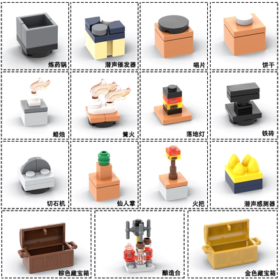 新品我的世界积木人仔工作台工具