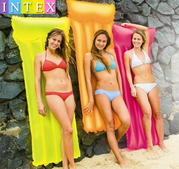 原装正品INTEX-59717荧光充气浮排 水排 睡垫 成人浮床水上充气床